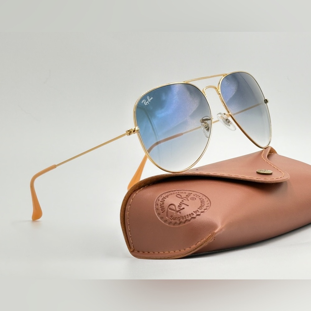 Ray-Ban Aviator Arista Sunglasses Blue Lenses 001/3F 62mm with Gradient
